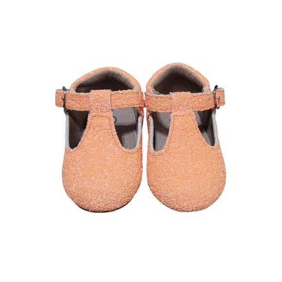 A Bear Co Toddler Size 3 Neon Orange Glitter T-Strap Flats - Picture 8 of 12